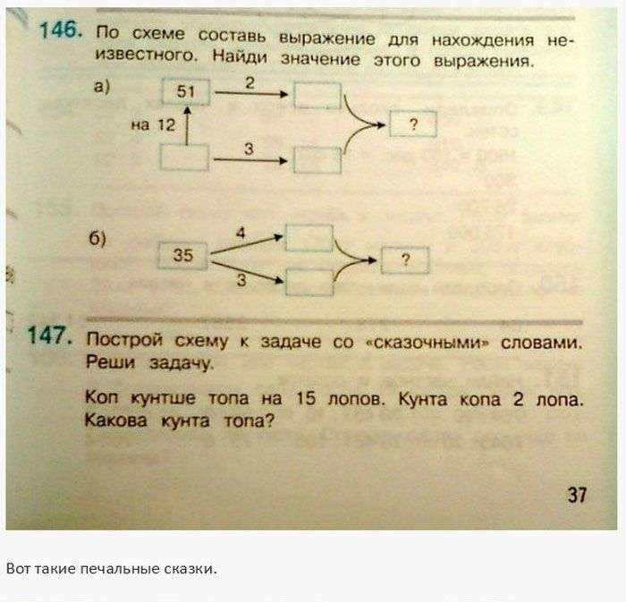 Идиотизмы и странные задания в школьных учебниках (25 фото)